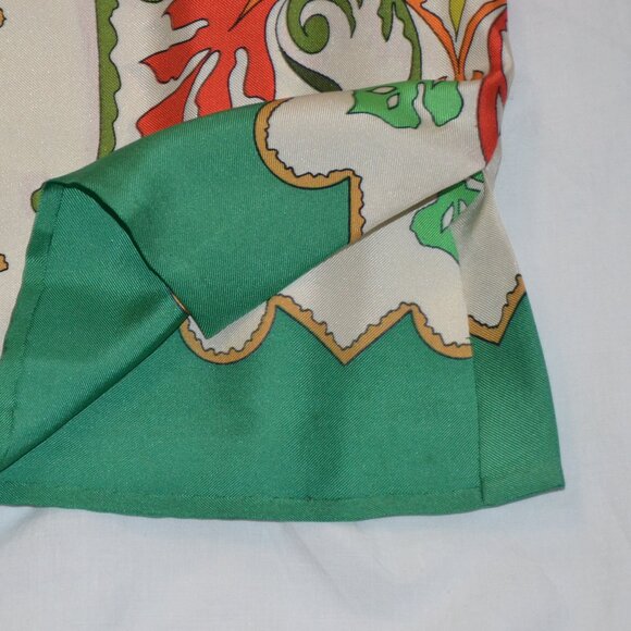 Vintage 1960s Emilio Pucci 100% Silk Blouse Green Orange Size 10 -XS SMALL/SMALL - Picture 11 of 15